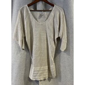 Vintage Cache Glittery Knit top‎ Beige Y2K. Sz. M